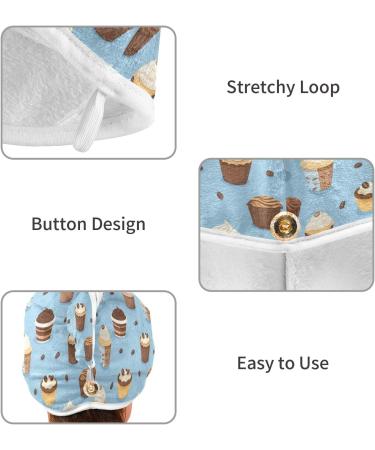 Small Coffee Cakes Hair Towel 2 Pack - Super Absorbent Quick Dry Hair Turbans for Women & Girls - Buy Online on GoSupps.com