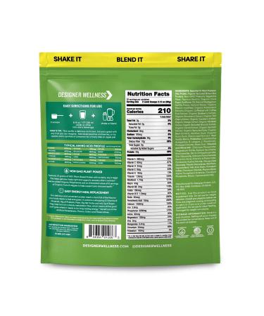 Designer Wellness Pea & Rice Protein Powder with Vitamins, Minerals & Antioxidants - Madagascar Vanilla 2.64lb - Buy Online on GoSupps.com