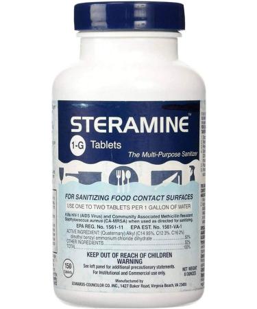Edwards-Councilor S150E48 Steramine Sanitizer Tablets - 150 Count Bottle (Pack of 6) | Sanitabs for Effective Sanitization - Buy Online on GoSupps.com