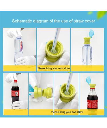 Spill Proof Water Bottle Straw Cap Portable SodaWater Bottle Twist Cover Cap with Straw for Children Adults - Buy Online on GoSupps.com