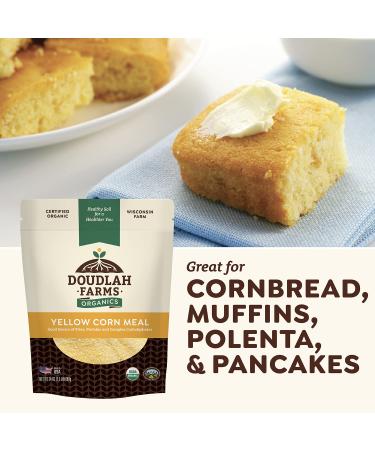Organic Yellow Cornmeal 5lb by Doudlah Farms - Vegan, Non-GMO, USA Grown | Ideal for Cornbread, Muffins, Pancakes | Regeneratively Farmed | 5lb Pack - Buy Online on GoSupps.com