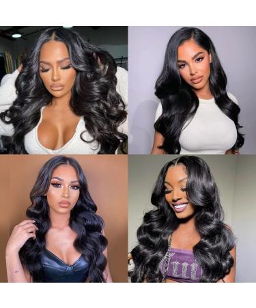 8A Grade Brazilian Body Wave Bundles - 100% Virgin Human Hair Extensions (22 24 26 Inch) - Natural Black - Buy Online on GoSupps.com