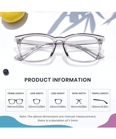 Cyxus Blue Light Filter Glasses - Anti-Blue Light Eyewear for Laptops Smartphones & Tablets - 8082 Bright Gray - Buy Online on GoSupps.com
