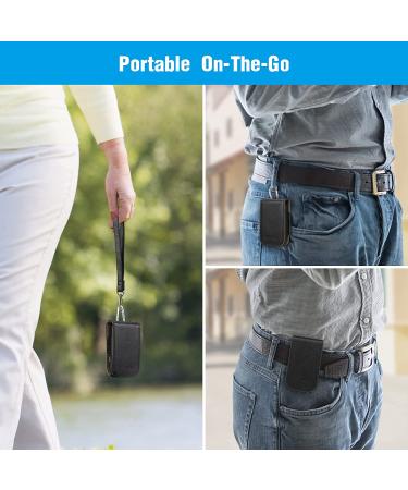 MedMax Freestyle Libre 2 PU Leather Protective Case - Lightweight Shockproof Diabetic Storage with Carabiner Clip - Black - Buy Online on GoSupps.com