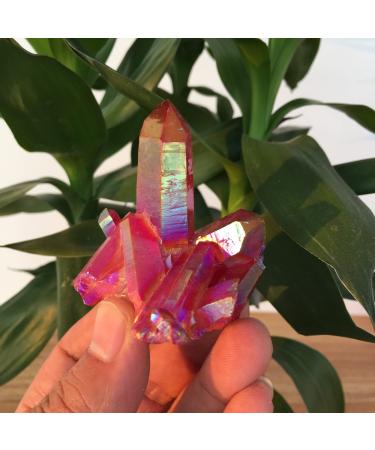 Specimen Healed Rose Flame Aura Quartz Crystal Cluster Specimen 40-50 As a Gift ERTEYIN 40-50g