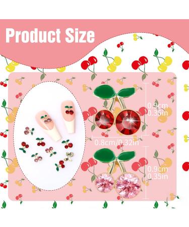 40 Pcs Tiesome Cherry Nail Charms - 3D Rhinestone Nail Art Decorations for DIY Manicure & Jewelry Accessories - Buy Online on GoSupps.com