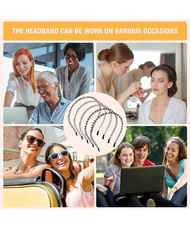 Stylish Rhinestone Hair Bands - 5-Piece Non-Slip Elastic Headbands for Dancing Parties & Everyday Wear - Buy Online on GoSupps.com