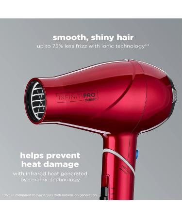 INFINITIPRO BY CONAIR Travel Hair Dryer 1875W Compact Foldable & Perfect for International Travel | Red 2 Piece Set - Buy Online on GoSupps.com