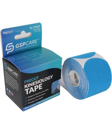 Pre-Cut I Kinesiology Tape Elastic Sports Tape Used to Prevent Muscle Damage Protect Joints and Relieve Muscle Pain 20 Pieces of Pre-Sliced 5cm*5m Medical Tape.(Blue) Blue Pre-Cut I - Buy Online on GoSupps.com
