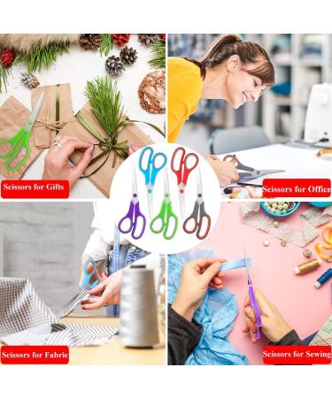 Scissors Bulk Set of 5-Pack Niutop 8" Multipurpose Sharp Sewing Craft Fabric Scissors for Office Home High/Middle School Student Office Teacher Art Supplies Soft Comfort-Grip Right/Left Handles 5 Packs - Buy Online on GoSupps.com