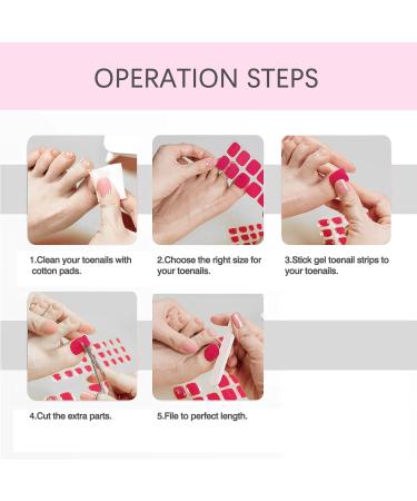 VOTACOS White Flower French Toenail Gel Nail Strips - No UV Easy Pedicure Kit with Wooden Stick Nail File & Prep Pads - Perfect for Stunning Toes - Buy Online on GoSupps.com