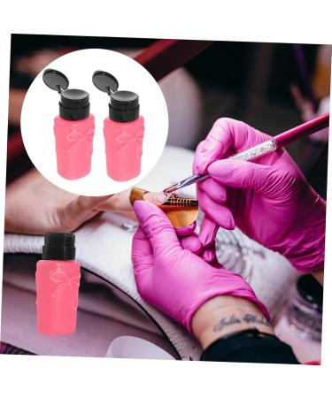 Housoutil 2 Pieces Nail Remover Bottle Travel Shampoo Makeup Remover Organizer Facial Tonic Lotion Liquid Clean Water Pink Plastic - Buy Online on GoSupps.com