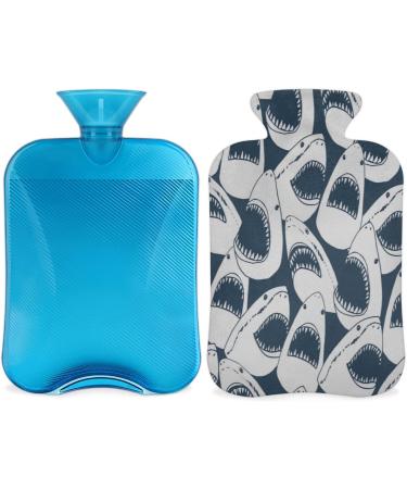 2L Ocean Shark Pattern Hot Water Bottle for Pain Relief | PVC Heat & Cold Therapy - Ideal for Menstrual Cramps & Comfort - Buy Online on GoSupps.com