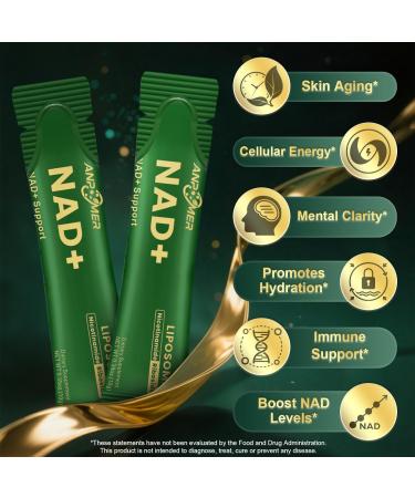 ANPOMER NAD Supplement with Liposomal Nicotinamide Riboside 600mg, Resveratrol, CoQ10, PQQ & D-Ribose, Electrolyte Blend, 30 Liquid Packets - Buy Online on GoSupps.com