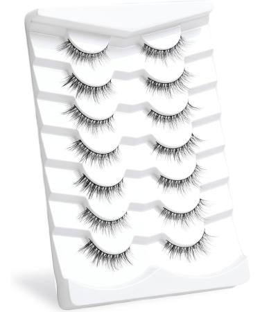 3D Mink Natural Fluffy False Lashes - 12mm C Curl Lightweight Look (7 Pairs) - Buy Online on GoSupps.com