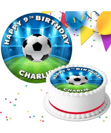 FOOTBALL BIRTHDAY PARTY PERSONALISED EDIBLE ICING CAKE TOPPER FB625 - Buy Online on GoSupps.com