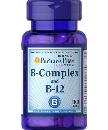 Puritans Pride Vitamin B-Complex and Vitamin B-12, 180 Count - Buy Online on GoSupps.com