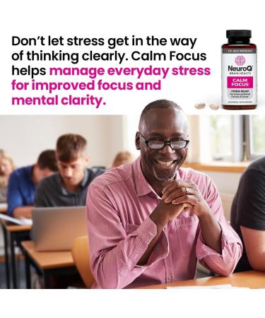 LifeSeasons NeuroQ Calm Focus Capsules - Stress Relief Supplement - Supports Mental Function & Relaxation - Sensoril Ashwagandha Magnesium GABA L-Theanine Andean Cocoa & Kava Kava - 60 Capsules - Buy Online on GoSupps.com