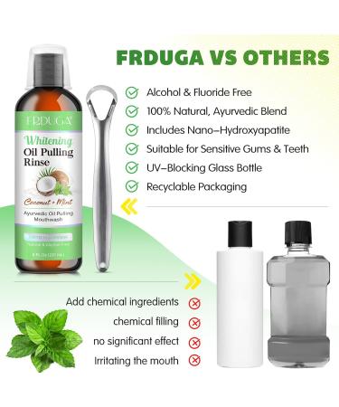 Coconut Oil Pulling for Healthy Teeth & Gums | 237ML Coconut + Mint Mouthwash with Essential Oils | Boost Oral Hygiene - Buy Online on GoSupps.com