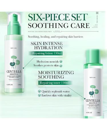 Centella Kit Skin Care 6PCS Hydrating Soothing Skincare Gift Set with Face Cream Serum Cleanser Toner Eye Cream Lotion Contains B5 Hydrates & Soothes and Strengthens the Skin Barrier Daily Skincare - Buy Online on GoSupps.com