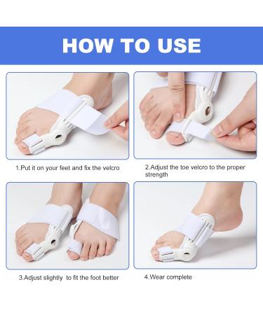 Gushijieju 2 Pack Bunion Corrector for Women Men - Toe Straightener for Bunion Relief - Day Night Support - Buy Online on GoSupps.com