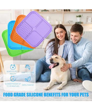 Licky Mats for Dogs and Cats 4 Pcs Premium Lick Mats with Suction Cups for Dogs Anxiety Relief Dog Lick Mats for Bathing Grooming and Training with 1 Spatula 1 Brush - Buy Online on GoSupps.com