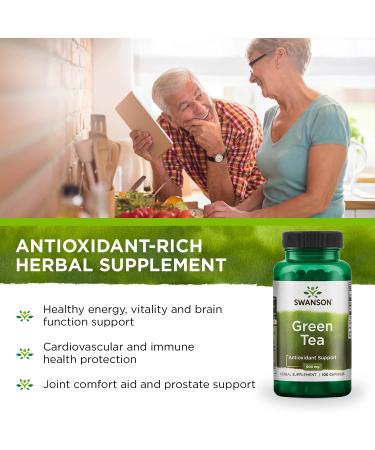 Swanson Green Tea Extract 500mg - Antioxidant-Rich Weight Management Supplement - 100 Capsules (2 Pack) - Buy Online on GoSupps.com