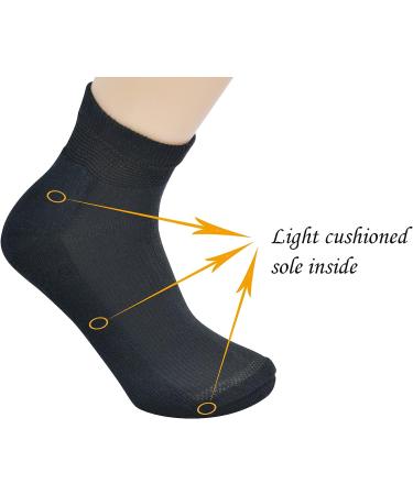 Yomandamor Men's Seamless Diabetic Compression Socks - 5 Pairs, Black, Size 10-13 - Buy Online on GoSupps.com