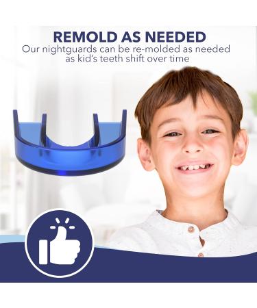 CustMbite Kids Night Guard 2 Pack - Custom Fit Mouth Guard for Teeth Grinding, Clenching, and Bruxism - Blue - Buy Online on GoSupps.com