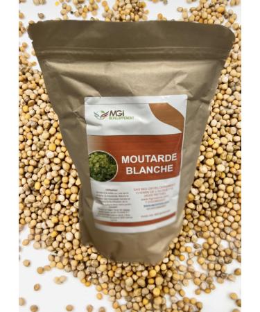 850 grams of white mustard seeds: Certified Carla - Agricultural quality - Packaged in France