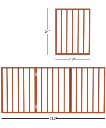 Folding Wood Pet Gate - 3-Section | Portable & Stylish Pet Barrier - Buy Online on GoSupps.com