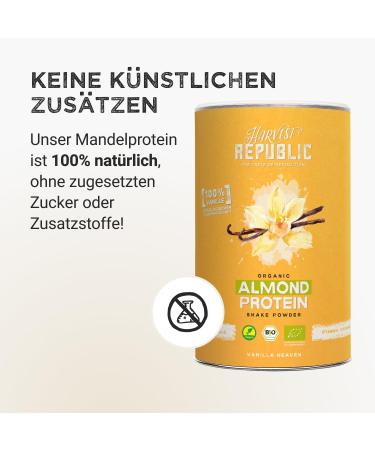  Harvest Republic HARVEST REPUBLIC Organic Almond Protein Powder Vanilla with Real Organic Vanilla | 320g Vegan Protein Powder - Buy Online on GoSupps.com