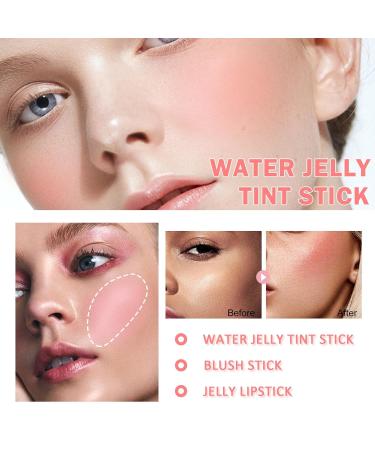 4 Colors Cooling Water Jelly Tint/Blush | Multi-Use Cheek & Lip Gloss | Long-Lasting Vivid Color - Chill (Poppy Pink Coral Berry Red - Buy Online on GoSupps.com