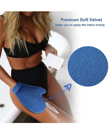 CeleCily Self Tanning Mitt Applicator - Soft Blue Self Tanner Glove for Flawless Sunless Tan - Buy Online on GoSupps.com