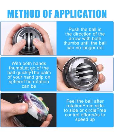 Gyroscopic Hand Trainer - Autostart Gyroball with LED Light | Grip Power & Forearm Workout Tool - Buy Online on GoSupps.com