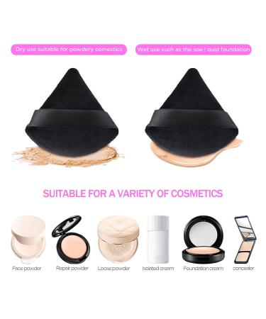 UFRITAN 16 Pieces Powder Puff Set - Soft Velour Makeup Tool for Loose Powder Foundation & Mineral Powder - Triangle & Round Shape with Ribbon Strap - Buy Online on GoSupps.com