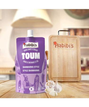 Habibi's Mediterranean Shawarma Toum Garlic Sauce Marinade Spread and Dipping Sauce 3x 250g Gluten Free Plant Based Egg Free No Preservatives Made in Canada - Buy Online on GoSupps.com