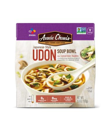 Annie Chun's - Noodle Soup Bowl, Japanese Style Udon, Instant & Microwavable, Non-GMO, Vegan, Healthy & Delicious, 5.9 Oz (Pack of 6).