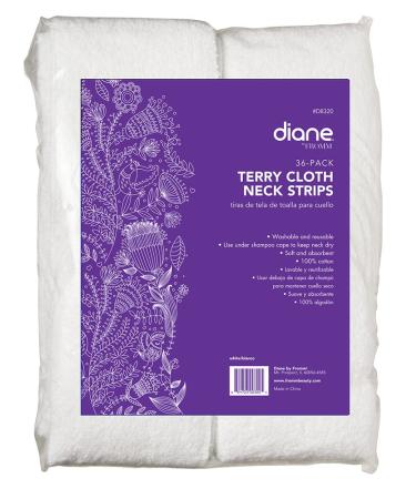 Diane Terry Cloth Neck Strips - Fast Drying Towel for Barber Shop, Salon, Spa - Extra Durable & Absorbent - White - 36 Count - Buy Online on GoSupps.com