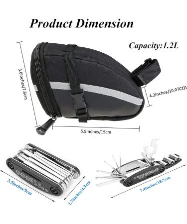 LoneRobe Bike Saddle Bag with Repair Tool Kits - 16-in-1 Multifunction Tool Included - Buy Online on GoSupps.com