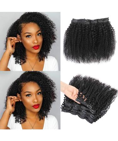 Kinky Curly Clip In Hair Extensions for Black Women  Urbeauty 10 inch Curly Hair Extensions Clip in Human Hair  3c 4a Kinky Curly for Women 10 Inch (Pack of 1) Kinky Curly Clip in Extensions