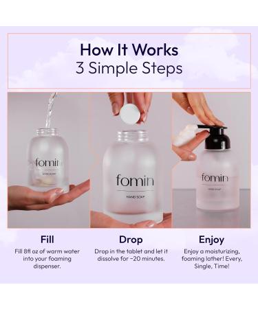 FOMIN Foaming Hand Soap Tablets (16 Count) - Sustainable Variety Pack Refills - 128 fl oz Total - Honey, Magnolia Basil, Unscented - Eco-Friendly Hand Soap Tablets - Buy Online on GoSupps.com