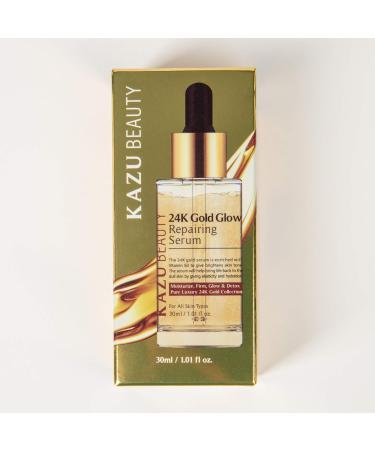 KAZU 24K Gold Glow Repairing Serum - Best Anti-Aging Serum for Radiant Skin | Fast International Shipping - Buy Online on GoSupps.com