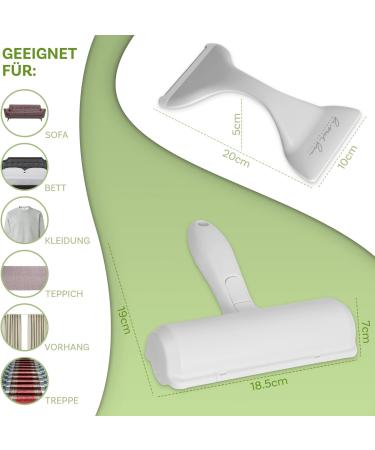 Just | Fyn 2in1 Animal Hair Remover & Lint Roller - Self-Cleaning Reusable Dog & Cat Hair Removal for Sofa Bed Car Clothing - Perfect Pet Accessories (Gray) - Buy Online on GoSupps.com