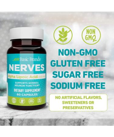Nerves Alpha Lipoic Acid 200 mg - Support Neuron Function | International Shipping Available - Buy Online on GoSupps.com