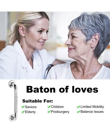 2 Pack 12 Inch Anti-Slip Bathroom Grab Bar  LONVICHTT Stainless Steel Shower Handle  Knurled Safety Hand Rail  Support Balance Armrest  Elderly  Pregnant  Children  Handicap Senior Assist Bath Handle 12 Inch Shower Grab Bars - Buy Online on GoSupps.com