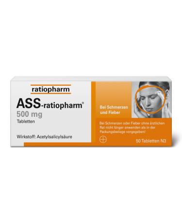 ASS-ratiopharm 500 mg tablets: A classic among painkillers 50 tablets 50 pieces (1 pack)