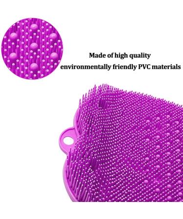 Simuer Foot Scrubber Cleaner Massager - Silicone Exfoliating Bath Mat for Dead Skin - Non-Slip with Suction Cups | Improves Foot Circulation & Reduces Pain - Purple - Buy Online on GoSupps.com
