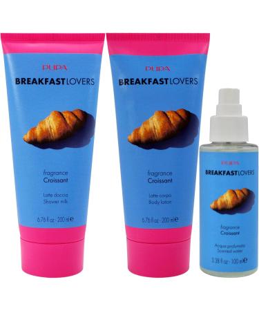 Breakfast Lovers Set - Croissant by Pupa Milano for Women - 4 Pc 6.76oz Shower Milk 6.76oz Body Lotion 3.38oz Scented Water Purse - Buy Online on GoSupps.com