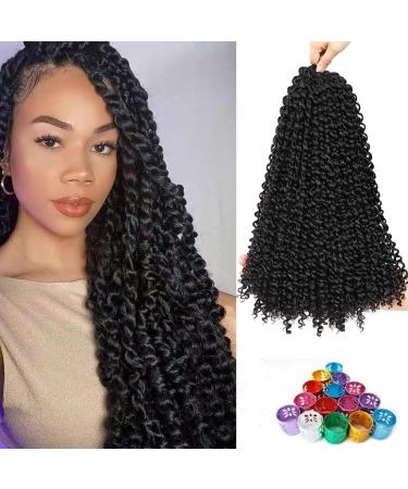 Wigenius 8 Packs Passion Twist Hair 18 inches (45.7cm) Water Wave Crochet Hair Passion Twist H kelhaar Synthetic Crochet Braids Hair extensions (1b) 45.72 cm (8 Pack) 1b
